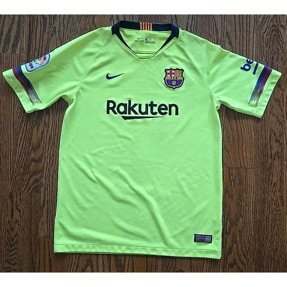 Nike FC Barcelona Away Jersey 2018 Men's SMALL Yellow Rakuten Soccer Football